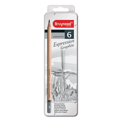 Crayons graphite Bruynzeel Expression, 6 pcs.