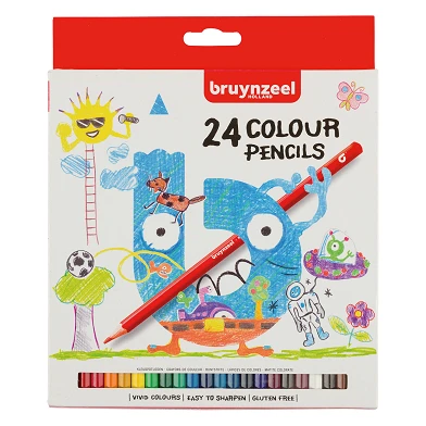 Crayons de couleur pour enfants Bruynzeel , 24 pcs.