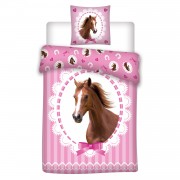 Bettbezug Pferd Pink, 140x200cm