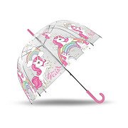 Transparentes Regenschirm-Einhorn, 48 cm