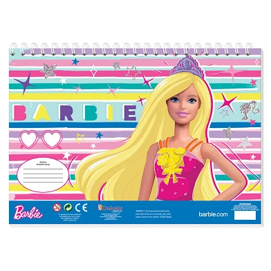 Kleurplaten met Stencil en Stickervel Barbie