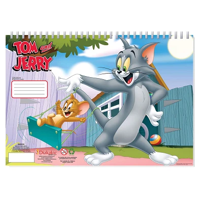 Tom & Jerry Malvorlagen mit Schablone und Stickerbogen