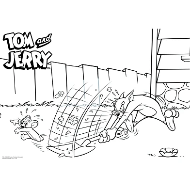 Tom & Jerry Malvorlagen mit Schablone und Stickerbogen