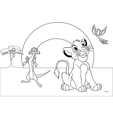 Malvorlagen „König der Löwen“ mit Schablone und Aufkleberbogen