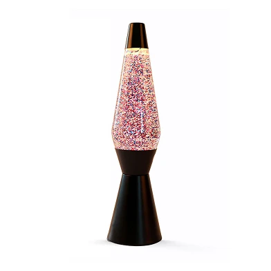 Lampe à lave Noir/Rose Pailleté, 40cm