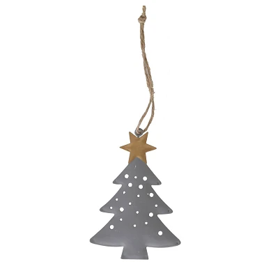 Hanger Kerstboom Metaal, 10,5cm