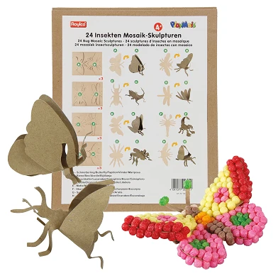 Décorations d'insectes 3D en mosaïque Playmais , 24 pcs.