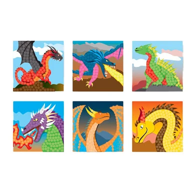Les cartes mosaïque Playmais décorent un dragon fantastique