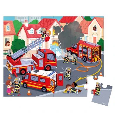 Puzzle Janod - Les pompiers, 24 mcx.