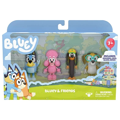 Figurines Bluey & Friends, 4 pièces.