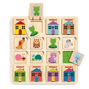 Djeco Houten Zoekpuzzel Dieren, 16st.