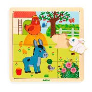 Djeco Houten Legpuzzel Boerderij, 15st. 