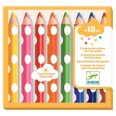 Crayons de couleur triangulaires Djeco , 8 pcs.