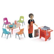 Djeco Poppenhuis Barbecue met Tuinset