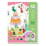 Djeco Mix en Match Bloemenmeisje Stempels
