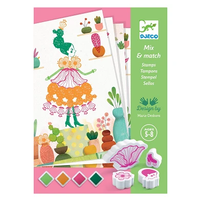Djeco Mix and Match Tampons Flower Girl