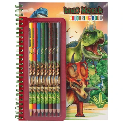 Livre de coloriage Dino World avec crayons de couleur