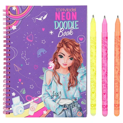 TOPModel Neon Doodle-Malbuch mit Neon-Markern