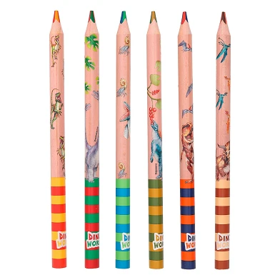 Crayons de couleur Dino World multicolores