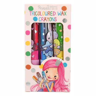 Crayon de cire tricolore Princess Mimi, 3 pcs