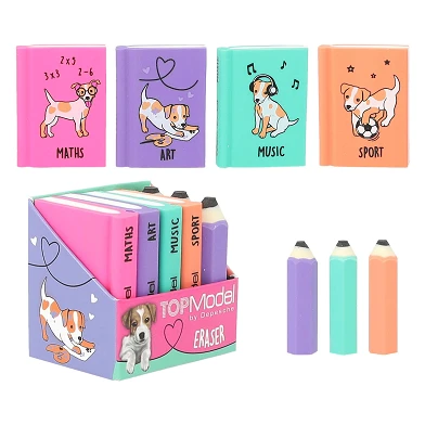 TOPModel Eraser Set - Mini livres scolaires et crayons