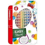 STABILO EASYcolors Buntstifte Rechtshänder, 12St. + Bleistiftspitzer