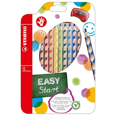 STABILO EASYcolors Buntstifte für Rechtshänder – 12 Stück + Spitzer