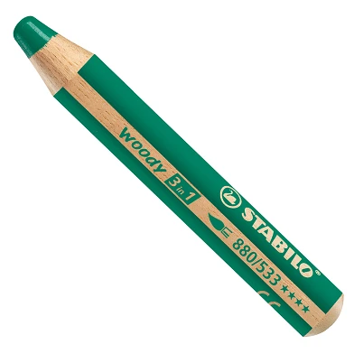 STABILO woody 3 en 1 - Crayon multi-talents - Vert foncé