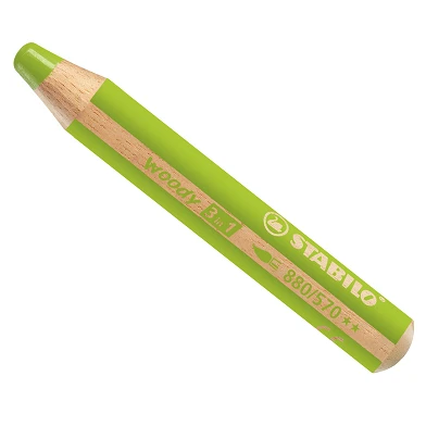STABILO woody 3 en 1 - Crayon multi-talents - Vert feuille