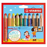 STABILO Woody 3in1 Buntstifte - 10 Farben