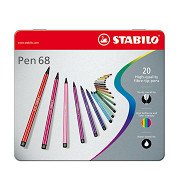 STABILO Pen 68 in Metalen Doos, 20kl.