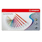 STABILO CarbOthello Buntstifte aus Metall, 12St.