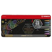 STABILO Pen 68 Metallic Metal Box Filzstifte, 8St.