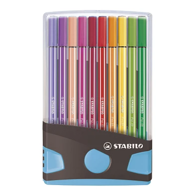 STABILO Pen 68 - Filzstift - ColorParade - Set mit 20 Stück - Anthrazit/Hellblau