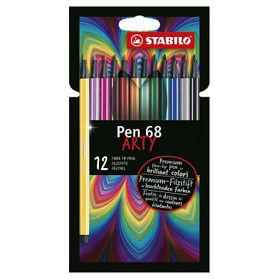 STABILO Pen 68 - Feutre - ARTY - Coffret de 12 sets
