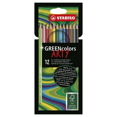 STABILO GREENcolors - Crayons de couleur - ARTY - Set de 12 Pièces
