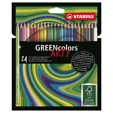 STABILO GREENcolors - Crayons de couleur - ARTY - Set 24 Pièces