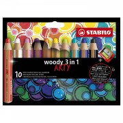 STABILO Woody ARTY Buntstifte - 10 Farben + Anspitzer
