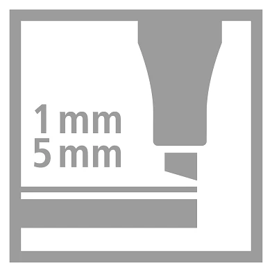 STABILO Pen 68 MAX - Feutre à pointe biseautée épaisse - noir
