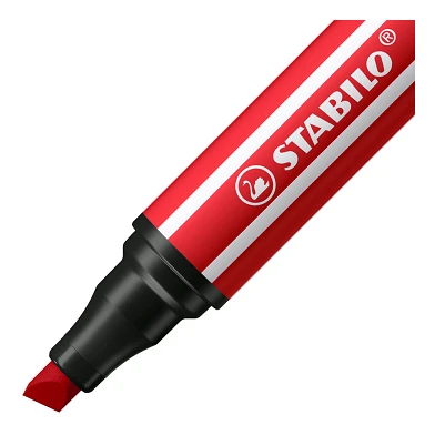 STABILO Pen 68 MAX – Filzstift mit dicker Keilspitze – Karminrot
