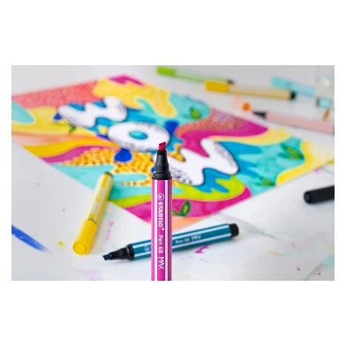 STABILO Pen 68 MAX – Filzstift mit dicker Keilspitze – Pink