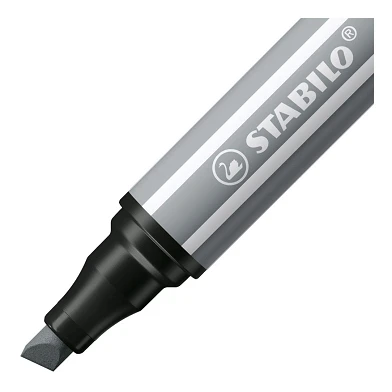 STABILO Pen 68 MAX – Filzstift mit dicker Keilspitze – Medium Cold Grey
