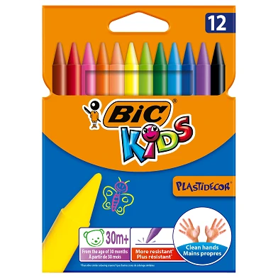 Craie colorée BIC Kids Plastidecor, 12 pcs.