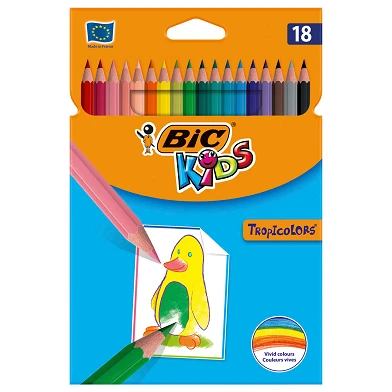 BIC Kids Tropicolors, 18 pièces.
