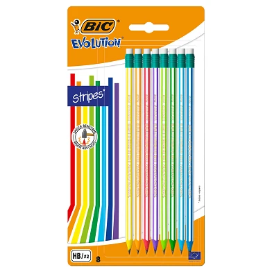 Crayons BIC Evolution avec gomme, 8 pièces.
