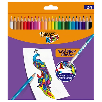 Crayons de couleur effaçables BIC Kids Evolution, 24 pcs.