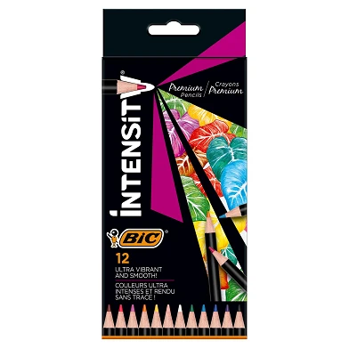 Crayons de couleur BIC Intensity, 12 pièces.