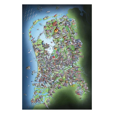 Legpuzzel Nederland in Vogelvlucht, 1000st.