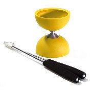 Gummi-Diabolo mit Aluminiumstäben - Gelb