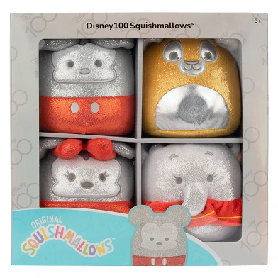 Peluche câlin Squishmallows - D100 Winnie, Fée Clochette, Nala, Dumbo 12,5 cm
